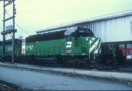 Burlington Northern 8150 at Vancouver, British Columbia in 1988.