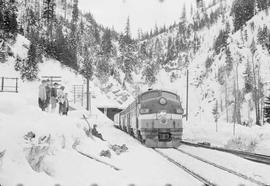 Northern Pacific Vista-Dome North Coast Limited at Martin, Washington, in 1960.