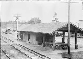 Northern Pacific station at Roy, Washington, circa 1927.