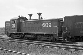 Fort Worth and Denver Railway diesel locomotive 609 at Amarillo, Texas in 1978.