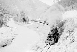 Northern Pacific steam locomotive 4025 at Saltese, Montana, in 1952.