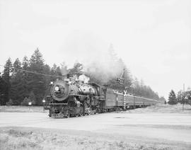 Northern Pacific passenger train at Fort Lewis, Washington, in 1957.