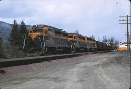 Great Northern Diesel Locomotive 3006, 3011, 3019 at Sandpoint, Idaho, 1968