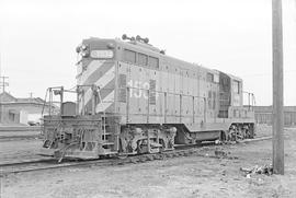 Burlington Northern diesel locomotive 1534 at Parkwater, Washington in 1976.