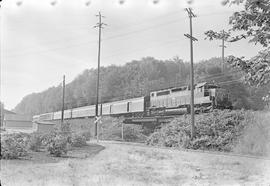 Burlington Northern passenger train number 199 at McCarver Street, Washington in 1970.