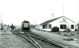 Burlington Northern Railroad station at Renton, Washington, in 1987.
