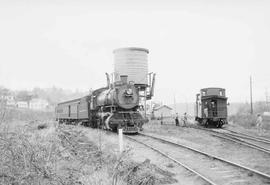 Northern Pacific steam locomotive number 1621 at South Bend, Washington, in 1954.