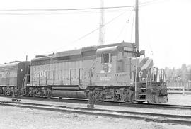 Burlington Northern diesel locomotive 2200 at Seattle, Washington in 1976.