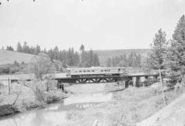 Northern Pacific passenger train number 311 between Garfield and Palouse, Washington in 1955.