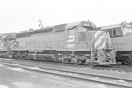 Burlington Northern diesel locomotive 6462 at Seattle, Washington in 1976.