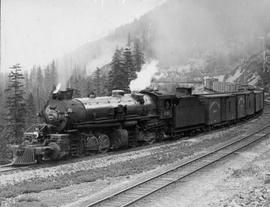 Northern Pacific steam locomotive number 4011 at Martin, Washington, circa 1925.