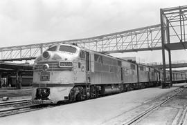 Chicago, Burlington and Quincy Railroad  diesel locomotive 9927-B at Omaha, Nebraska, on July 28,...