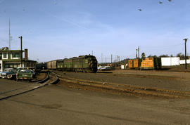 Burlington Northern Railroad Company diesel locomotive 842 at Vancouver, Washington in 1979.