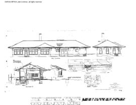 Northern Pacific Engineering Drawing, Depot at Kent, Washington, 1927