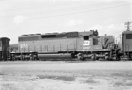 Colorado and Southern Railway diesel locomotive 951 at Auburn, Washington, circa 1978.