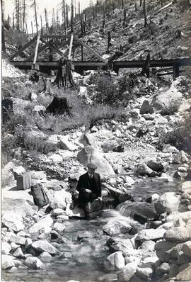 Frequent Great Northern Railway photographer James Turner in Washington State, undated.