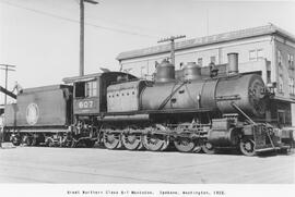 Great Northern Steam Locomotive 607 at, Spokane, Washington, 1930