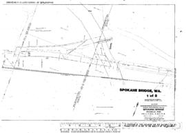 Plat Map of Great Northern Facilities at Spokane Bridge, Washington, 1927