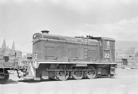 Vancouver Wharves Diesel Locomotive Number 22 at North Vancouver, British Columbia in June 1972.