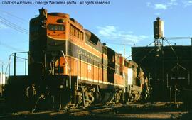 Burlington Northern Diesel Locomotive 2016 at Denver, Colorado, 1970