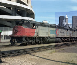 Amtrak diesel locomotive 615 at Seattle, Washington in June 1979.