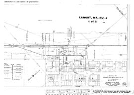 Plat Map of Spokane, Portland, and Seattle Railway Facilities at Lamont, Washington, 1947