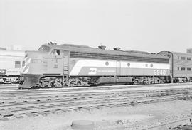 Burlington Northern diesel locomotive 9940 at Chicago, Illinois in 1972.