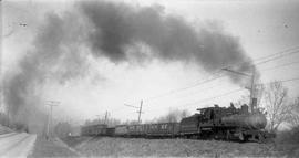 Pacific Coast Railroad steam locomotive number 12 at Maple Valley, Washington, circa 1939.