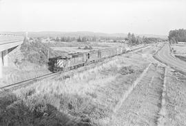 Burlington Northern diesel locomotive 2514 at Rochester, Washington in 1975.