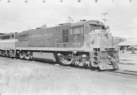 Burlington Northern diesel locomotive 5676 at Auburn, Washington in 1970.