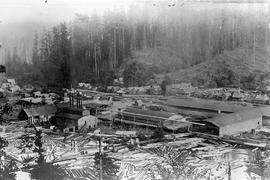 Chicago, Milwaukee, St. Paul & Pacific Railroad Company lumber mill at St Maries, ID, circa 1...