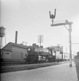 Northern Pacific passenger train number 423 at Puyallup, Washington, circa 1954.