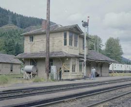 Burlington Northern station at Lester, Washington, in 1980.