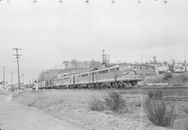 Northern Pacific diesel locomotive 5405D at Tacoma-McCarver St, Washington, in 1956.