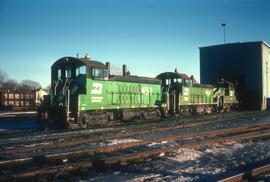 Burlington Northern diesel locomotive Number 452 at Saint Paul, Minnesota in 1979