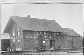 Northern Pacific station at Granite Falls, Washington, circa 1910.