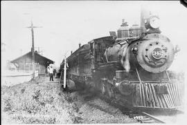 Northern Pacific passenger train at Big Lake, Washington, circa 1910.