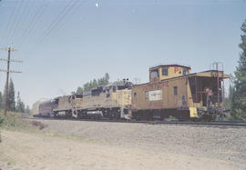 Union Pacific Railroad diesel locomotive number 3124 at Motanic, Oregon in 1979.