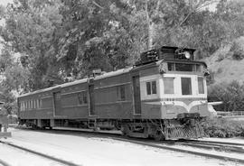 Atchison, Topeka & Santa Fe Railway gas electric car 177 at Los Angeles, California on August...