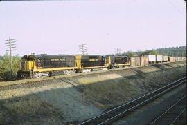 Northern Pacific Diesel Locomotive 2520, 3628, 2505 at Marshall, Washington, 1968