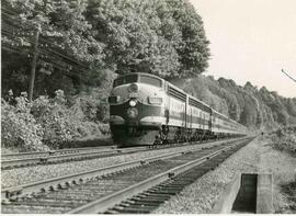 Great Northern Railway diesel locomotive 375 at Golden Gardens, Washington, undated.