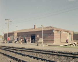 Burlington Northern station at Prosser, Washington, in 1990.