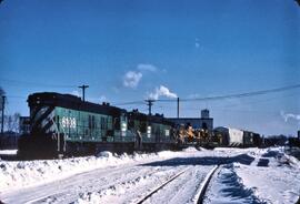 Burlington Northern Diesel Locomotives Number 6108 and Number 6016 with Freight Cars at Minneapol...