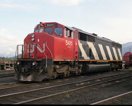 Canadian National Railway Company diesel locomotive 5519 at Jasper, Alberta on July 08, 1990.