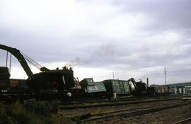 Spokane, Portland and Seattle Railway wrecking crane X-25 at Portland, Oregon in 1968.