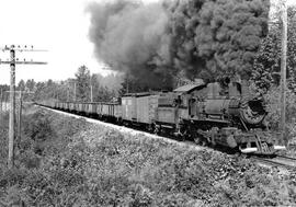 Pacific Coast Railroad freight train near Maple Valley, Washington in 1951.