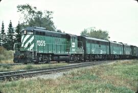 Burlington Northern Diesel Locomotives Number 1355, Number 717, Number 645 and an Unidentified F ...