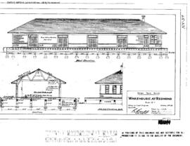 Spokane, Portland, and Seattle Railway Engineering Drawing, Warehouse at Redmond, Oregon, 1911
