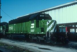 Burlington Northern 8153 at Vancouver, British Columbia in 1987.