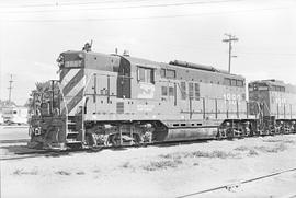 Burlington Northern diesel locomotive 1882 at Auburn, Washington in 1976.